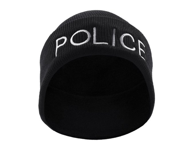Čepice pletená POLICE ČERNÁ