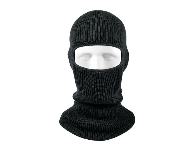 Kukla s otvorem pletená US ČERNÁ