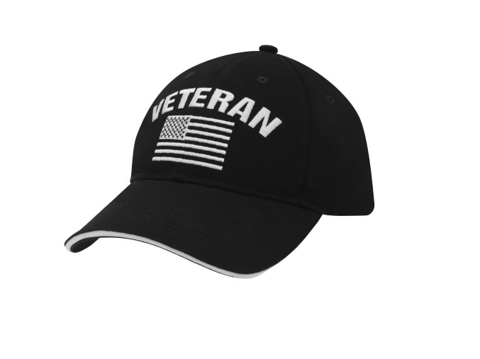 Čepice baseball US vlajka VETERAN ČERNÁ