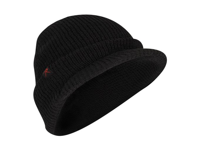 Čepice WATCH BRIM pletená s kšiltem ČERNÁ