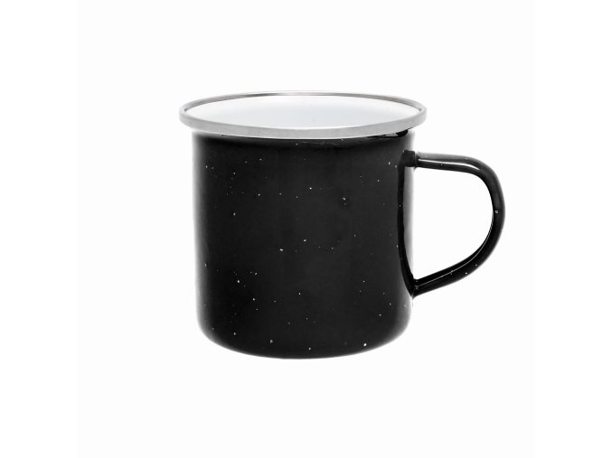 Hrnek smaltovaný 360 ml se širokým okrajem ČERNÝ