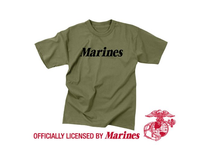 Triko dětské s nápisem MARINES ZELENÉ