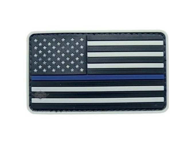 Nášivka vlajka USA s modrým pruhem velcro plastová