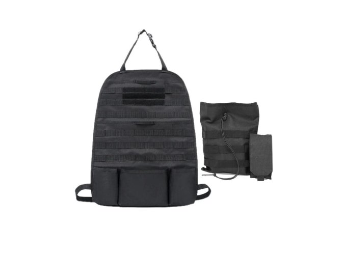 Panel taktický MOLLE do auta na opěrku sedadla ČERNÝ