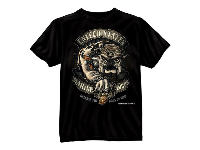Triko USMC BULDOG ČERNÉ