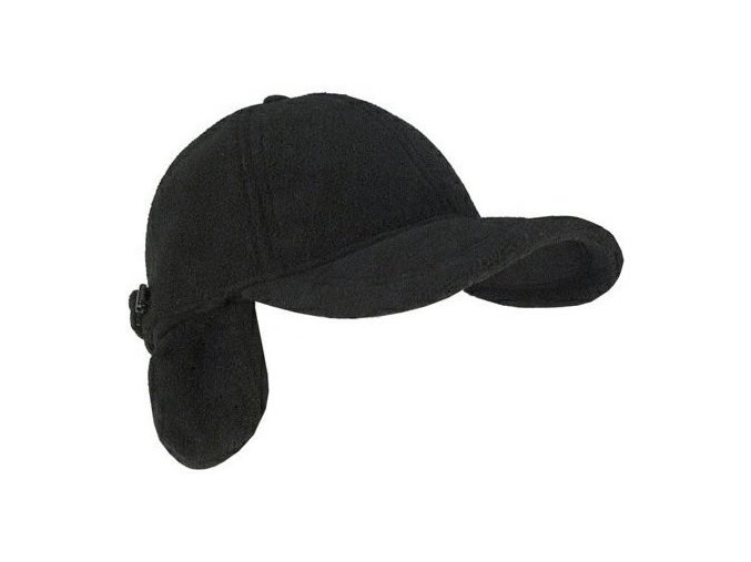 Čepice zimní s klapkama na uši FLEECE ČERNÁ