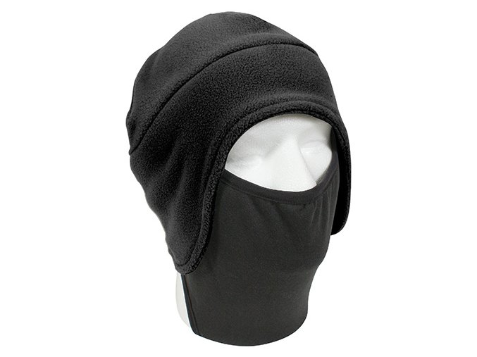 Čepice FLEECE s polyester maskou ČERNÁ