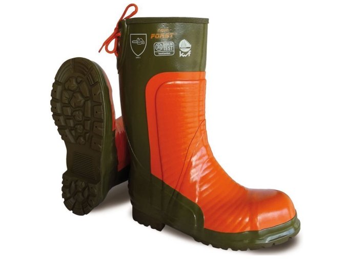 Holínky lesácké NORA FORST Level 3 oranžovo-zelené