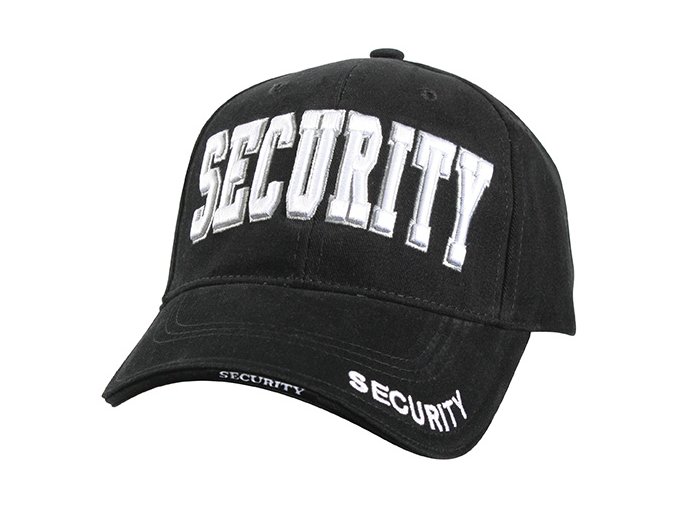 Čepice DELUXE SECURITY "bílý nápis" baseball ČERNÁ