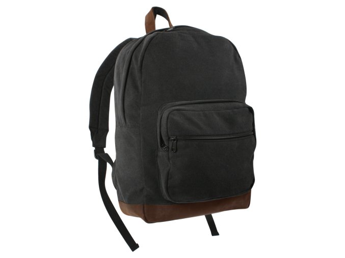 Batoh VINTAGE TEARDROP kožené prvky ČERNÝ