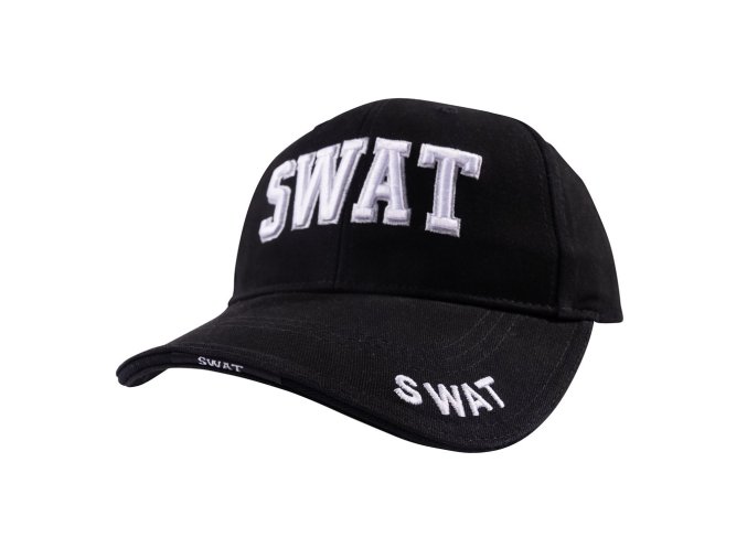 Čepice baseball DELUXE s výšivkou SWAT ČERNÁ
