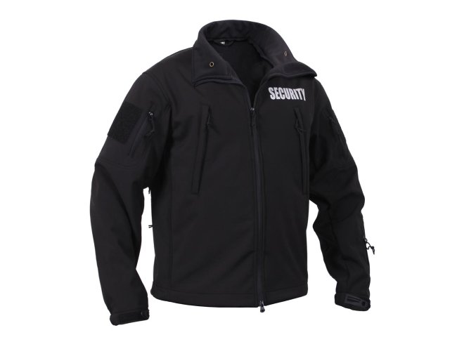 Bunda softshell SECURITY a kapucí ČERNÁ