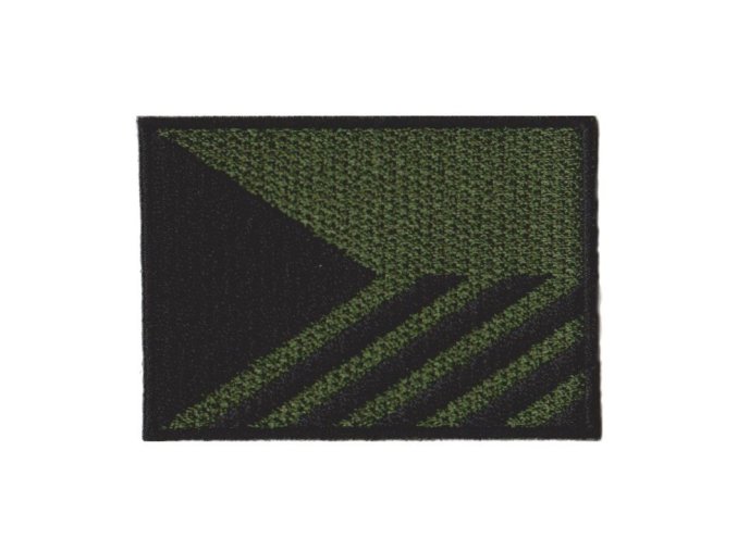Nášivka VLAJKA ČR PRUHY šikmé velcro 7,5 x 5,5 cm ZELENÁ