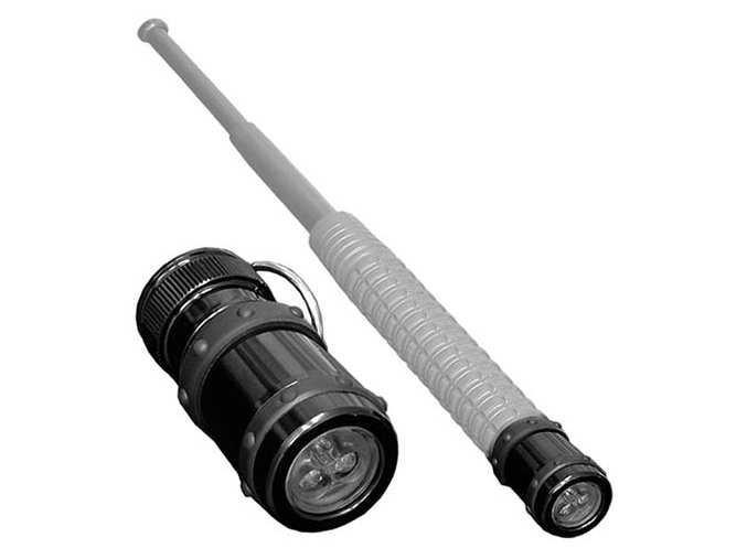 Svítilna k telesk. obušku krátká 3 LED/2ks baterií ČERNÁ