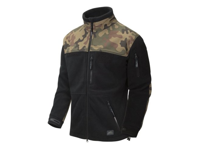 Bunda INFANTRY fleece ČERNÁ/WOODLAND POLSKÝ