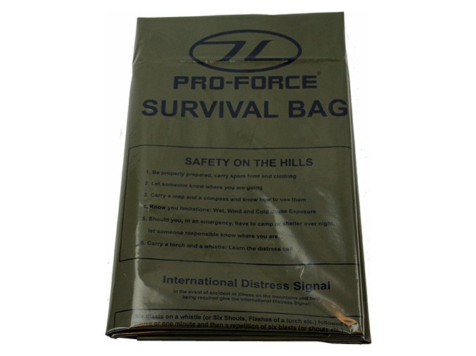 Nouzový pytel SURVIVAL 1-osoba včetně instrukcí ZELENÝ