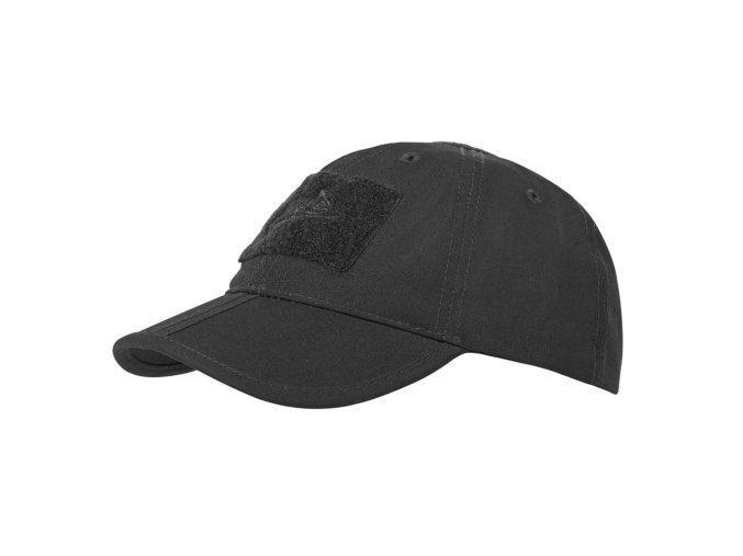 Čepice baseball suchý zip FOLDING® rip-stop ČERNÁ