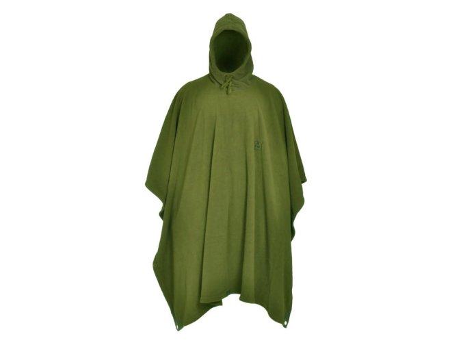Pončo FLEECE se stahovací kapucí ZELENÉ