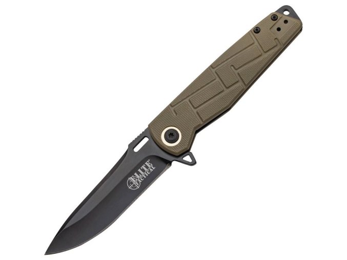 Nůž zavírací ELITE TACTICAL hladké ostří TAN