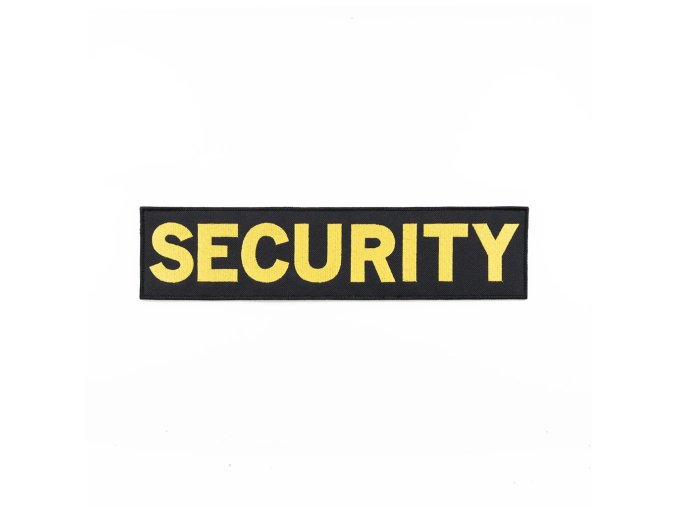 Nášivka SECURITY velká ČERNÁ se žlutou nití VELCRO