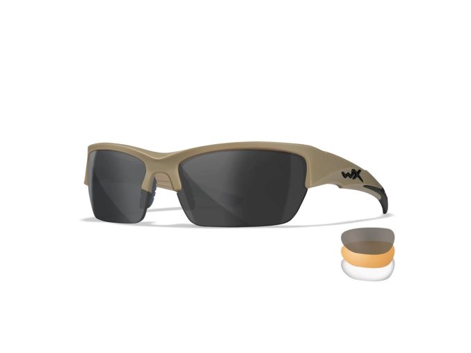 Brýle střelecké WX VALOR sada 3 skla TAN rám