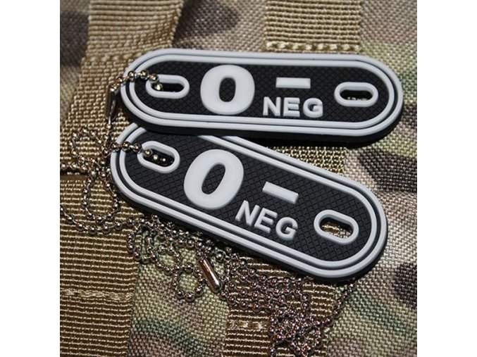 Známky krevní skupina 0 NEG ČERNÁ plast