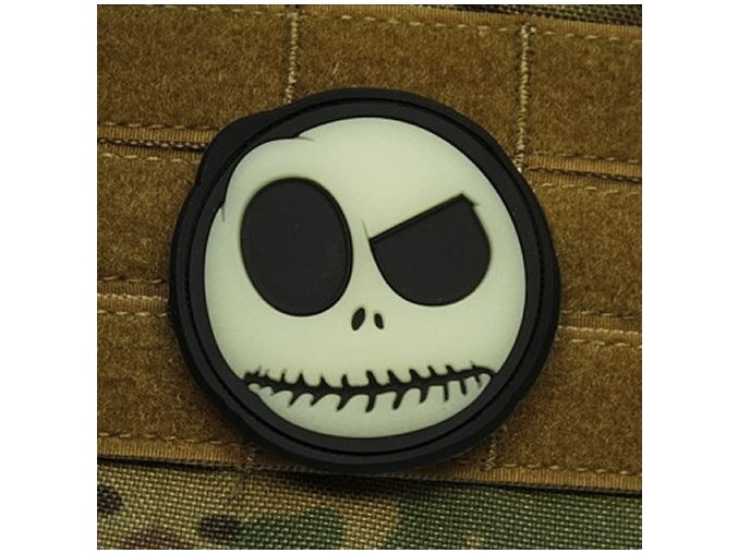 Nášivka NIGHTMARE SMILEY plast GLOW IN THE DARK