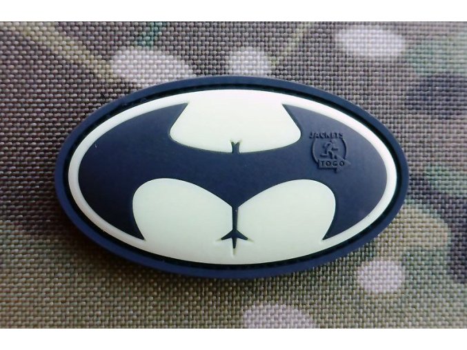 Nášivka BUTTMAN plast velcro GLOW IN THE DARK