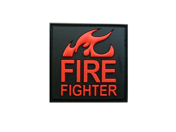 Nášivka FIRE FIGHTER plast ČERNÁ/ČERVENÁ