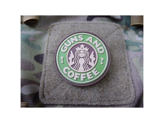 Nášivka GUNS AND COFFEE plast MULTICAM®
