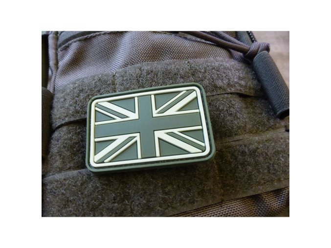 Nášivka vlajka velká BRITÁNIE velcro plast ZELENÁ