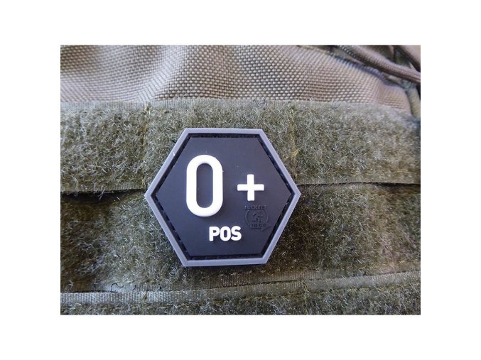 Nášivka hexagon krev 0 POS plast ČERNÁ SWAT