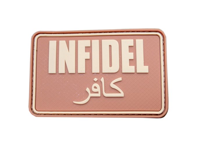 Nášivka INFIDEL plast velká DESERT