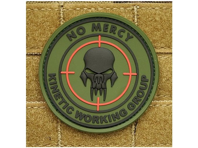 Nášivka NO MERCY - KINETIC GROUP plast ZELENÁ