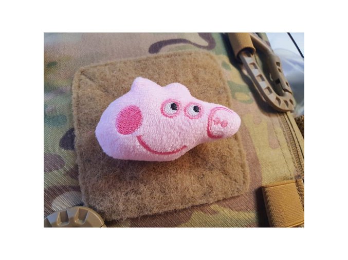 Nášivka PINK PIG velcro PLYŠOVÁ