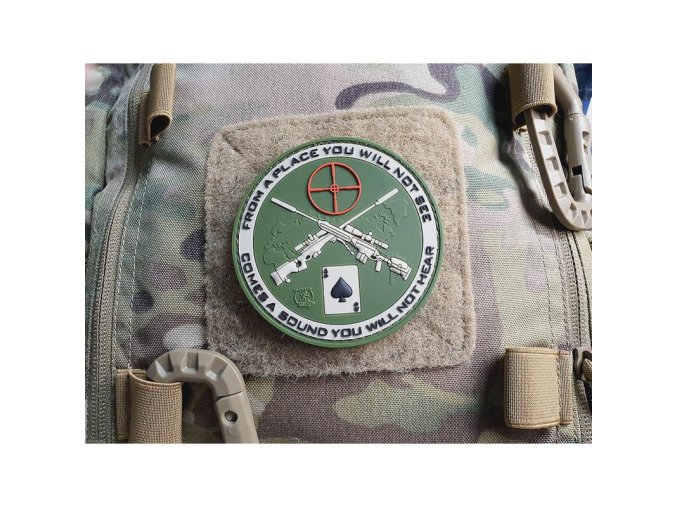 Nášivka SNIPER DEATH SPADE plast velcro MULTICAM