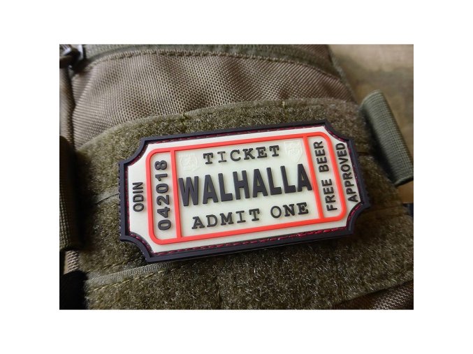 Nášivka WALHALLA TICKET BEER velcro GLOW IN THE DARK