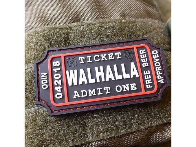 Nášivka WALHALLA TICKET BEER velcro plast SWAT