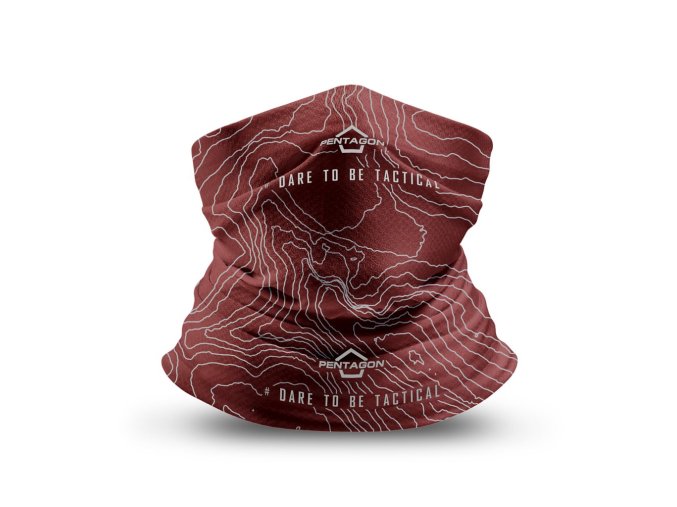 Nákrčník SKIRON TOPOGRAPHIC anatomicky tvarovaný MAROON RED