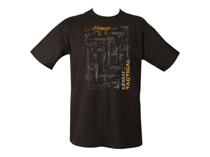 Triko TACTICAL GUN bavlněné ČERNÉ