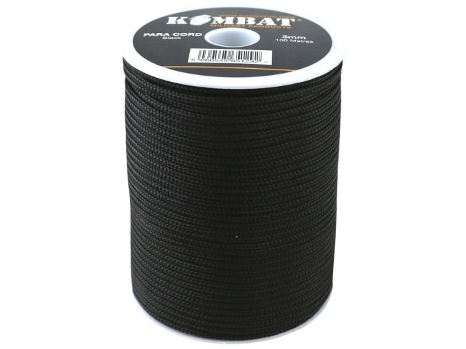 Šňůra PARA CORD ø 3 mm / 100 m ČERNÁ