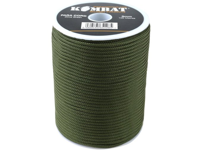 Šňůra PARA CORD ø 3 mm / 100 m ZELENÁ