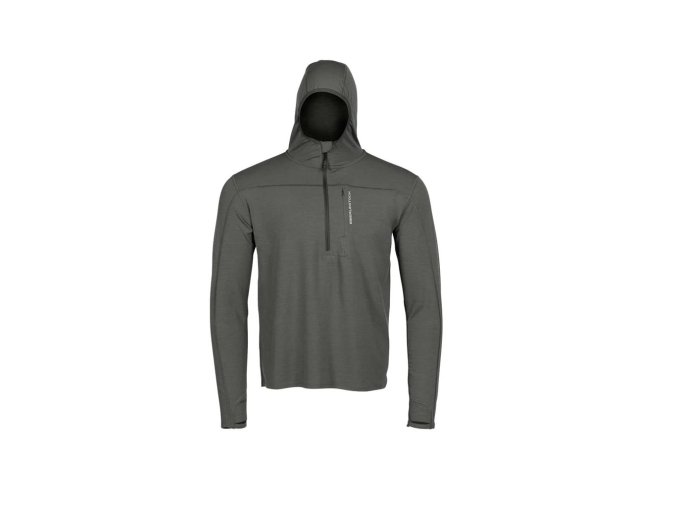 Mikina funkční se zipem LOCHSA MERINO SLATE ŠEDÁ