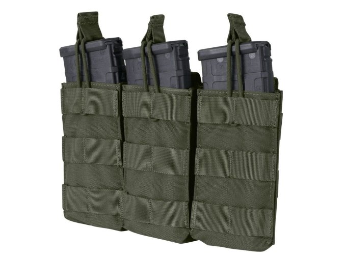 Sumka MOLLE trojitá na zásob. 3xM4 otevřená RANGER GREEN