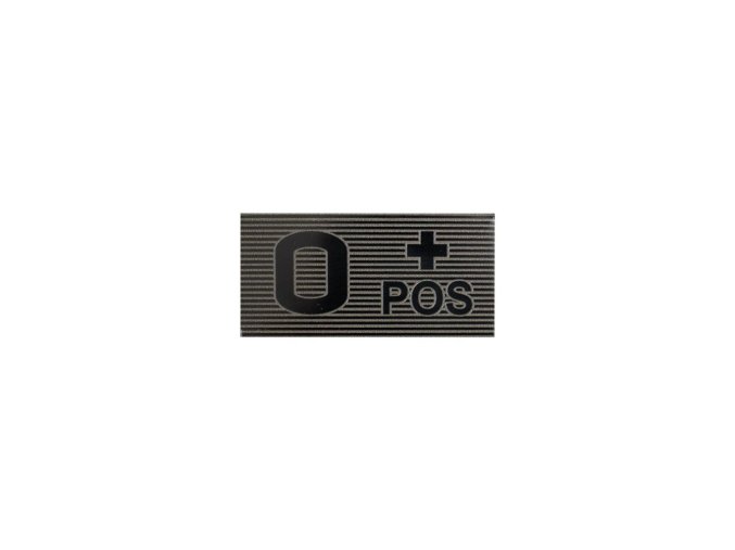 Nášivka IR krevní skupina VELCRO 0 + POS ČERNO/ZELENÁ