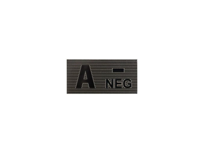 Nášivka IR krevní skupina VELCRO A - NEG ČERNO/ZELENÁ