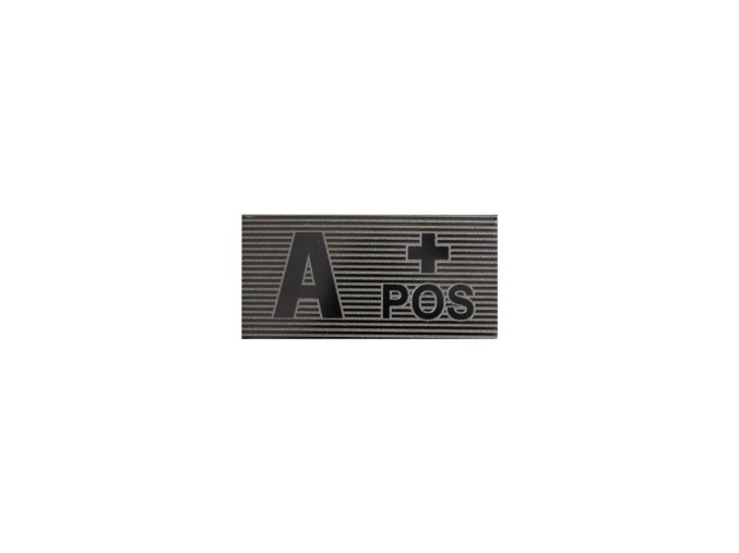 Nášivka IR krevní skupina VELCRO A + POS ČERNO/ZELENÁ