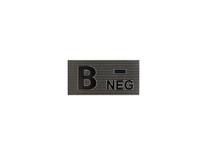 Nášivka IR krevní skupina VELCRO B - NEG ČERNO/ZELENÁ