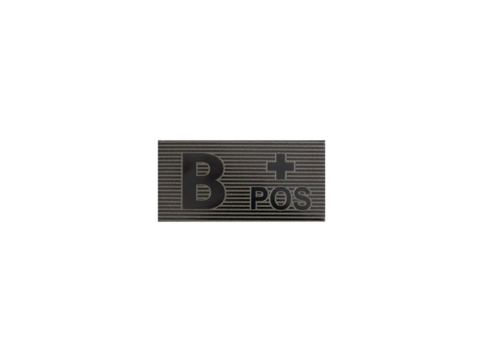Nášivka IR krevní skupina VELCRO B + POS ČERNO/ZELENÁ