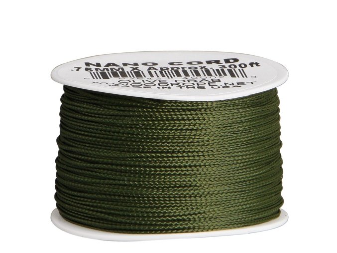 Šňůra NANO nylon PARACORD ø 0,75 mm / 90 m ZELENÁ